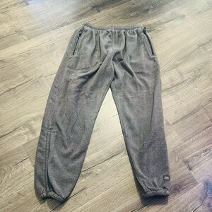 Vintage Outersport Grey Men’s Fleece Joggers Zip Pockets and Zip Ankles Size Med